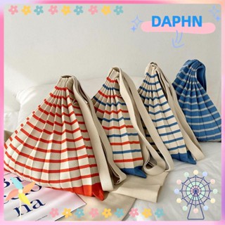 Daphs กระเป๋าออร์แกน ทรงโท้ท แต่งจับจีบ สีตัดกัน สุดชิค