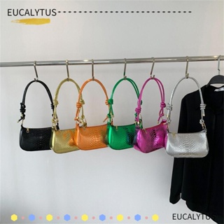 Eutus กระเป๋าสะพายไหล่ กระเป๋าถือ หนัง PU สีพื้น สําหรับสตรี