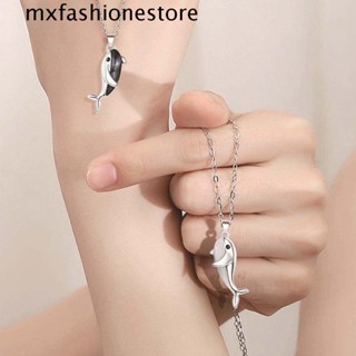 Mxfashione สร้อยคอคู่รัก แม่เหล็ก ปลาโลมา จับนิ้วมือเล็ก สัญญา แม่เหล็กดึงดูด คนรัก เครื่องประดับคู่รัก ถือสร้อยคอ