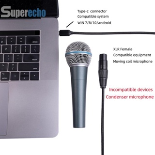 สายเคเบิลอะแดปเตอร์ไมโครโฟน Type-C เป็น XLR 3 Pin ตัวผู้ เป็นตัวเมีย [superecho.th]