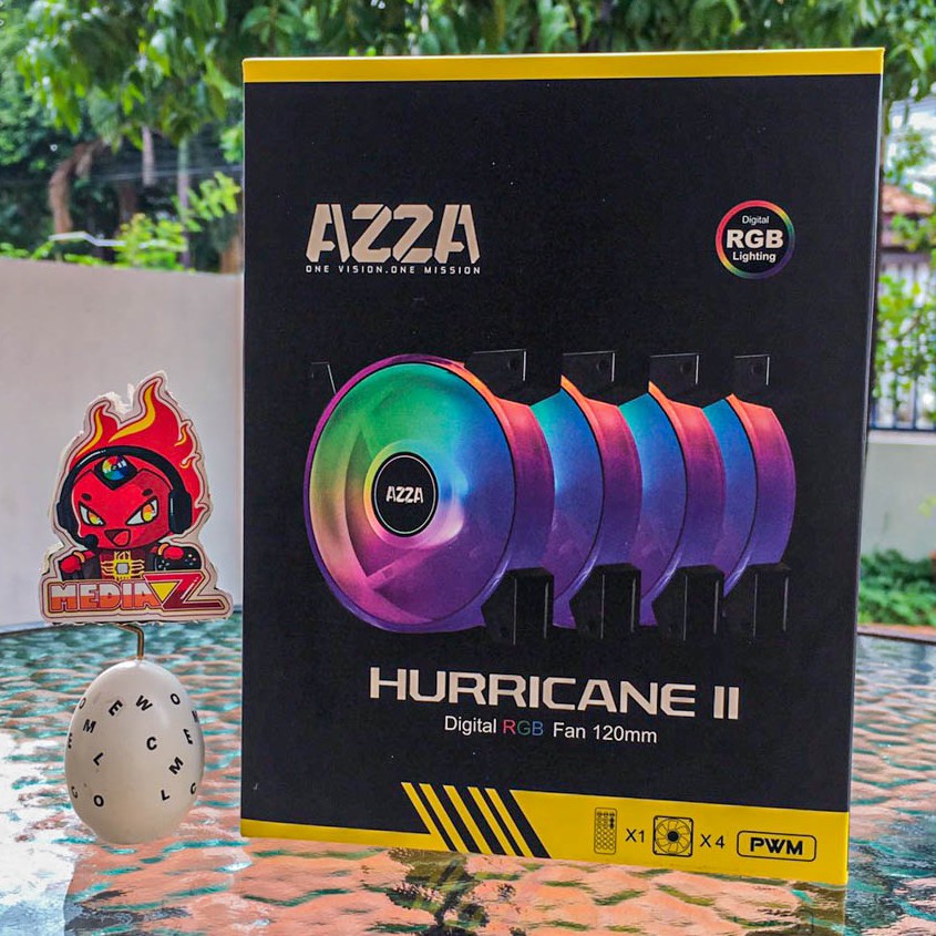 AZZA HURRICANE II DIGITAL ARGB FAN 120mm + Digital RF Remote