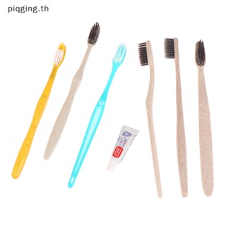 Piqging แปรงสีฟัน แบบพกพา พร้อมยาสีฟัน แบบใช้แล้วทิ้ง สําหรับโรงแรม 10 ชิ้น