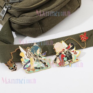 Genshin Impact Original God High-End Game Zhongli, Barbatos, Xiao, Hu Tao, Yae Miko, Keqing and Kaedehara Kazuha Metal Maple Original Wanye Brooch Alloy Pendant Badge