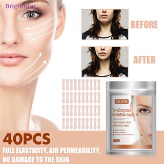 Brightstar 40 ชิ้น เทปหน้า V ใบหน้าที่มองไม่เห็น Lifg สติกเกอร์ V-Shape Slimming Face Sticker ใหม่