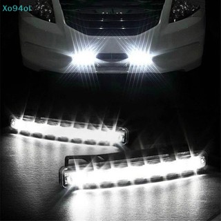 Xo94ol ชุดไฟตัดหมอกเดย์ไลท์ LED 6 ดวง 12V DRL สําหรับรถยนต์ 2 ชิ้น