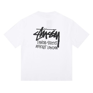 เสื้อยืดแขนสั้น คอกลม ผ้าฝ้าย พิมพ์ลายโลโก้ Stussy ขนาดใหญ่ สําหรับผู้ชาย และผู้หญิง