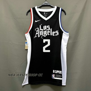 【คุณภาพสูง】ใหม่ ของแท้ ปัตตาเลี่ยน NBA Los Angeles 2020-21 สําหรับผู้ชาย #2 เสื้อกีฬาแขนสั้น ลายทีม Kawhi Leonard City Edition สีดํา