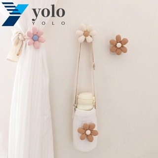 Yolo คลิปหนีบผ้าม่าน รูปดอกไม้ 3D หลากสี ใช้งานง่าย สําหรับตกแต่งบ้าน