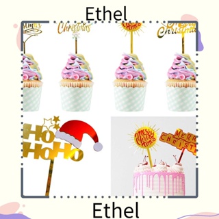 Ethel1 ป้ายท็อปเปอร์ สําหรับตกแต่งเค้กวันเกิด งานแต่งงาน 5 ชิ้น