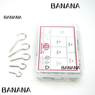 Banana1 ตะขอสกรูตา 115 ชิ้น #3-#8 สกรูสเตนเลส ขนาดเล็ก สําหรับงานไม้ ในร่ม กลางแจ้ง