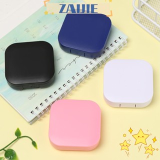 Zaijie24 กล่องคอนแทคเลนส์ พลาสติก สีพื้น สไตล์คลาสสิก