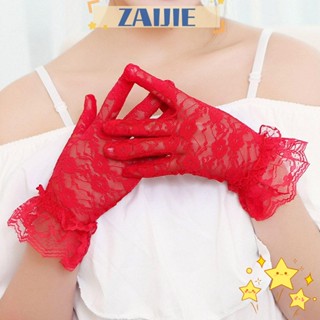 Zaijie24 ถุงมือเจ้าสาว แบบเต็มนิ้ว สําหรับปาร์ตี้ งานแต่งงาน