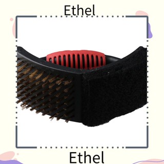 Ethel1 แปรงทําความสะอาดบาร์บีคิว 3 in 1 แปรงบาร์บีคิว ฟองน้ําร้อน ด้ามจับซิลิโคน แปรงสามเหลี่ยม แปรงปิกนิก