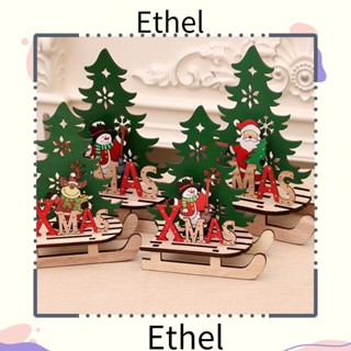 Ethel1 เครื่องประดับไม้ รูปซานต้า กวาง สโนว์แมน หลากสี สําหรับตกแต่งบ้าน DIY