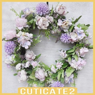 [Cuticate2] พวงหรีดดอกไม้ประดิษฐ์ 17.72 นิ้ว สําหรับตกแต่งผนัง ประตูหน้าบ้าน งานแต่งงาน ปาร์ตี้ กลางแจ้ง สํานักงาน