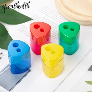 กบเหลาดินสอ แบบแมนนวล หลายสี พร้อมฝาปิด สําหรับนักเรียน 12 ชิ้น [sporthealth.th]