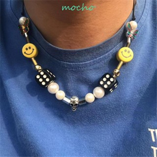 Mocho สร้อยคอ ลูกปัด กะโหลก มุก แฟชั่น เท่ ยุโรปและอเมริกา สร้อยคอ สําหรับผู้ชาย สร้อยข้อมือ โลหะผสม