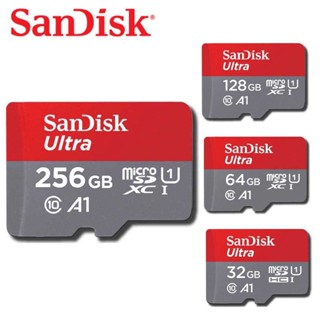 Sandisk Ultra microSD Card ความเร็ว 100MB/s ความจุ 32GB 64GB 128GB 256GB Class10 A1 การ์ดหน่วยความจำ เมมโมรี่การ์ด