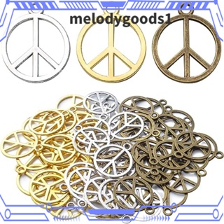 Melodygoods1 จี้ลูกปัดสัญลักษณ์สันติภาพ อัลลอย สําหรับทําเครื่องประดับ งานฝีมือ DIY