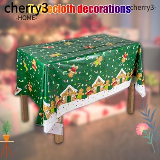 Cherry3 ผ้าปูโต๊ะ ลายคริสต์มาส สําหรับตกแต่งบ้าน