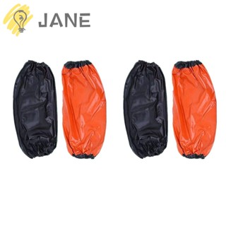 Jane ปลอกแขน 2 คู่, ผ้ากันน้ํา สีพื้น ถุงมือกันแดด, ข้อมือป้องกันมลพิษจากน้ํามัน สีส้ม ดํา อเนกประสงค์