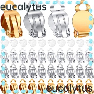 Eucalytus1 ถาดต่างหูโลหะ ทรงกลม แบน สีทอง สีเงิน สไตล์โบราณ สําหรับทําต่างหู 200 ชิ้น