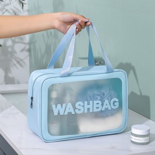 New transparent makeup bag ins style pvc portable scrub bath waterproof handheld wash bag cosmetic storage bag