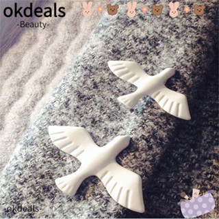 Okdeals เข็มกลัด รูปนกพิราบสีขาว ความหวัง และความรัก เคลือบเครื่องประดับ แฟชั่น