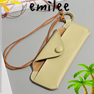 Emilee เคสกระเป๋าหนัง PU สีพื้น สําหรับใส่แว่นตากันแดด แบบพกพา