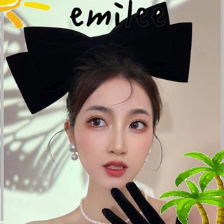 EMILEE กิ๊บติดผม ผ้ากํามะหยี่ ประดับโบว์ ขนาดใหญ่ คุณภาพสูง สําหรับผู้หญิง 1 ชิ้น