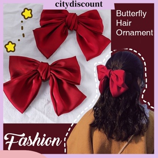 &lt;citydiscount&gt; กิ๊บติดผม ประดับโบว์ ขนาดใหญ่ สีพื้น สําหรับผู้หญิง