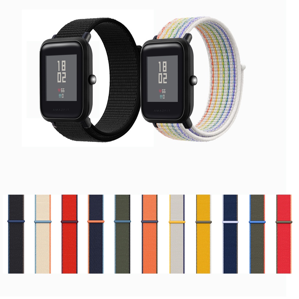 สายนาฬิกาข้อมือ ผ้าไนล่อน สําหรับ Huami Amazfit Bip 3 3pro Bip S lite Bip U pro