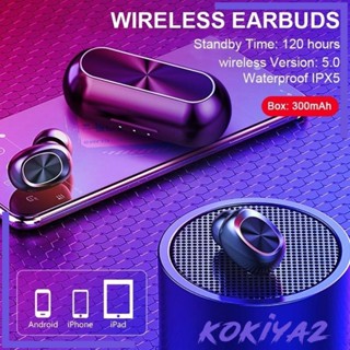 [Kokiya2] หูฟังสเตอริโอ HiFi บลูทูธ 5.0 กันน้ํา 130x110x47 มม. สีดํา