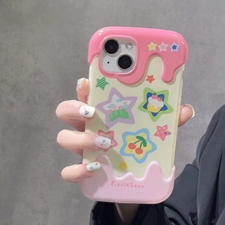 เคสโทรศัพท์มือถือ ซิลิโคนนิ่ม TPU ใส กันกระแทก ลายไอศกรีม ดาว สร้างสรรค์ หลากสี สําหรับ IPhone 11 14 13 12 Pro Max 7 8 Plus XR X XS Max SE2020