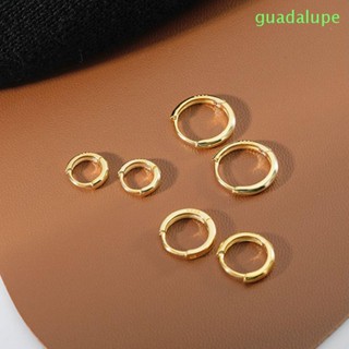 Guadalupe ต่างหูห่วง สีเงิน ของขวัญผู้หญิง 6 มม. / 8 มม. / 10 มม. / 12 มม. ฮักกี้ เกาหลี หัวเข็มขัดหู