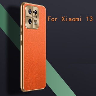 เคสโทรศัพท์มือถือ หนังแท้ ชุบไฟฟ้า สําหรับ Xiaomi 13 Pro Case Mi13 Ultra