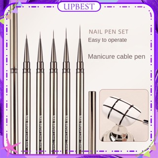 ♕ Nail Art Pull-line Pen Special-purpose Ultra-fine Sketch Hook Edge Painted Pen Metal Rod Phototherapy Brush Manicure Tool For Nail Shop 5 Designs UPBEST