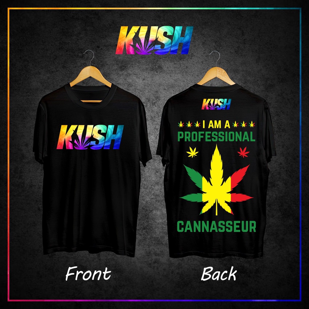 ขายร้อน KUSH แบรนด์กัญชาเรียบใบพิมพ์ผ้าฝ้ายแขนสั้นรอบคอ-10-KUSH-MS-5XL h