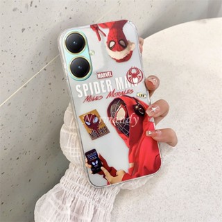 ใหม่ เคสโทรศัพท์มือถือ ซิลิโคนนิ่ม TPU ใส กันกระแทก ลายการ์ตูนสไปเดอร์แมน สําหรับ VIVO Y27 Y78 Y36 Y02T V27 V27E 4G 5G 2023