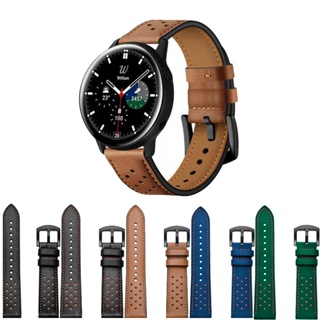 สายนาฬิกาข้อมือหนัง ระบายอากาศ สําหรับ Samsung Galaxy Watch 6 5 4 40 มม. 44 มม. 45 มม. 42 มม. 46 มม. 43 มม. 47 มม.