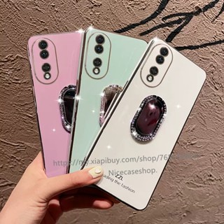 พร้อมส่ง เคสโทรศัพท์มือถือ TPU นิ่ม ขอบตรง ปิดด้านหลัง พร้อมขาตั้ง สําหรับ Honor90 Honor 70 90 Lite 5G 2023 Honor 90 Lite