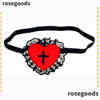 Rosegoods1 แผ่นปิดตา คอสเพลย์ การ์ตูนอนิเมะ หัวใจสีแดง DIY แนวโกธิค สีดํา สําหรับผู้หญิง