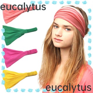 Eucalytus1 3 ชิ้น สีพื้น ยืดหยุ่น กีฬา แถบคาดศีรษะ เหงื่อ โยคะ