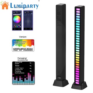 Lumiparty Rgb โคมไฟปิ๊กอัพ Led ควบคุมด้วยเสียงเพลง ชาร์จ Usb สําหรับรถยนต์ คอมพิวเตอร์