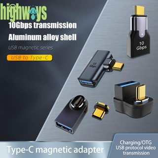 อะแดปเตอร์ชาร์จแม่เหล็ก 10Gbps USB3.0 ตัวเมีย เป็น Type-C ตัวผู้ 1080P 60Hz HD OTG [highways.th]