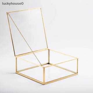 Luckyhouse0^^ กล่องแก้วใส ทรงหกเหลี่ยม สําหรับใส่เครื่องประดับ แหวนแต่งงาน