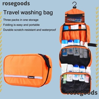 Rosegoods1 กระเป๋าเครื่องสําอาง กันน้ํา จุของได้เยอะ พร้อมตะขอแขวน สําหรับห้องน้ํา