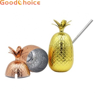 High Quality Copper Cups Detachable Pineapple Cup for Cocktails with Straw