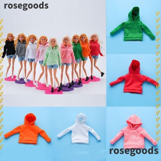 Rosegoods1 เสื้อกันหนาวมีฮู้ดลําลอง ผ้าฝ้าย แฟชั่น สําหรับตุ๊กตา 1/6 11.5 นิ้ว