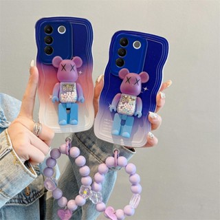 สําหรับ Xiaomi Redmi 12C 9T 9A 9C 10 10C A1 8A Note10 Pro 5G เคสโทรศัพท์มือถือ Soft TPU Case เคสมือถือ 3D Cute Kaws Bracket Gradual Wave เคสโทรศัพท์ใส กันกระแทก ปลอกซิลิโคน ตัวเรือนการ์ตูน มีเชือกแขวนอยู่